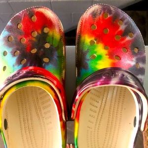 Tie dye crocs